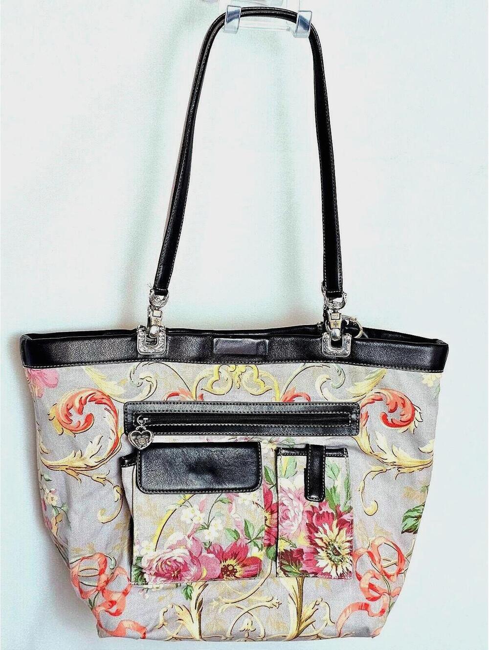 Brighton Large Jodi Black Leather Reversible Tote & Charms - Picture 5 of 9